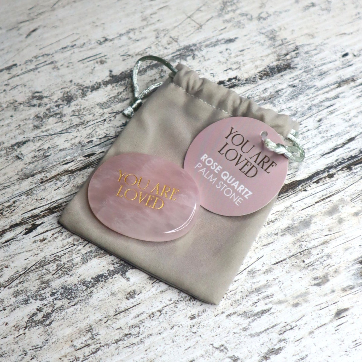Rose Quartz Palm Stone | You Are Loved | Heart Healing &amp; Self Love