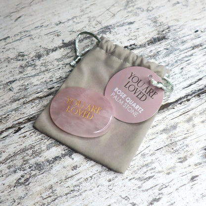 Rose Quartz Palm Stone | You Are Loved | Heart Healing & Self Love
