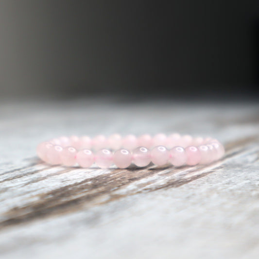 Rose Quartz Bead Bracelet | 6mm | Love, Self-Worth & Emotional Healing