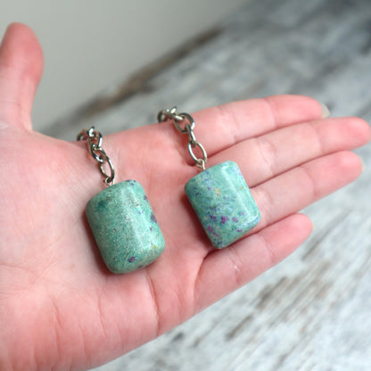 Ruby Fuchsite Keychain | Heart Healing, Vitality & Positive Energy