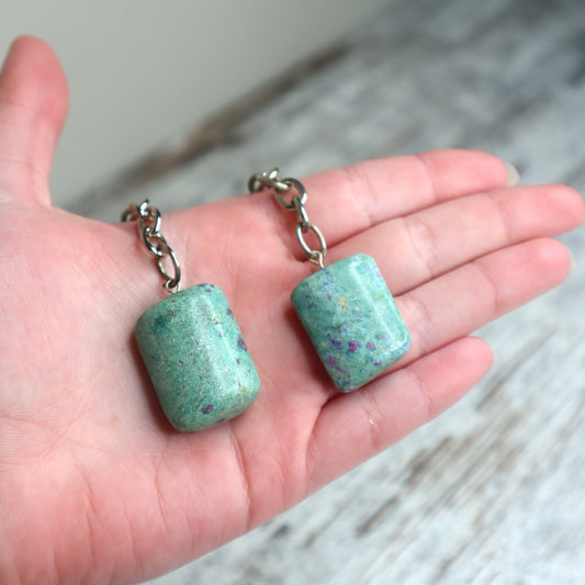 Ruby Fuchsite Keychain | Heart Healing, Vitality & Positive Energy