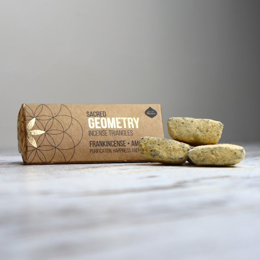 Sagrada Madre Sacred Geometry Incense Triangles | Frankincense + Amber | Purification, Happiness &amp; Peace