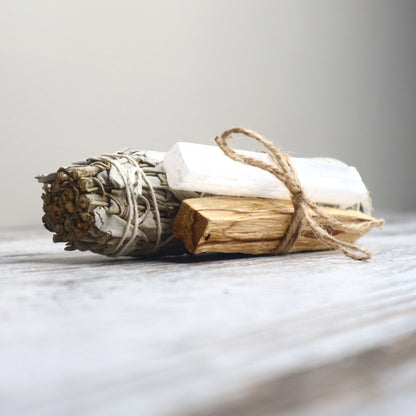Cleansing Ritual Bundle | Sage, Palo Santo & Selenite