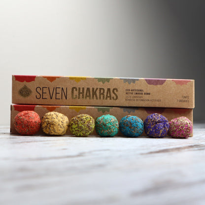Sagrada Madre Premium Smudge Ball Bombs | 7 Chakra Set | Cleanse, Align & Restore