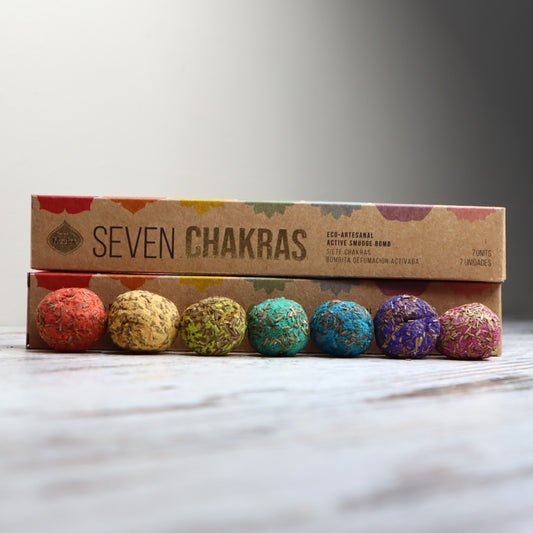 Sagrada Madre Premium Smudge Ball Bombs | 7 Chakra Set | Cleanse, Align & Restore