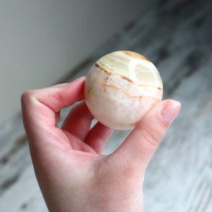 Banded Calcite Sphere | Gentle Renewal, Emotional Balance &amp; Inner Peace