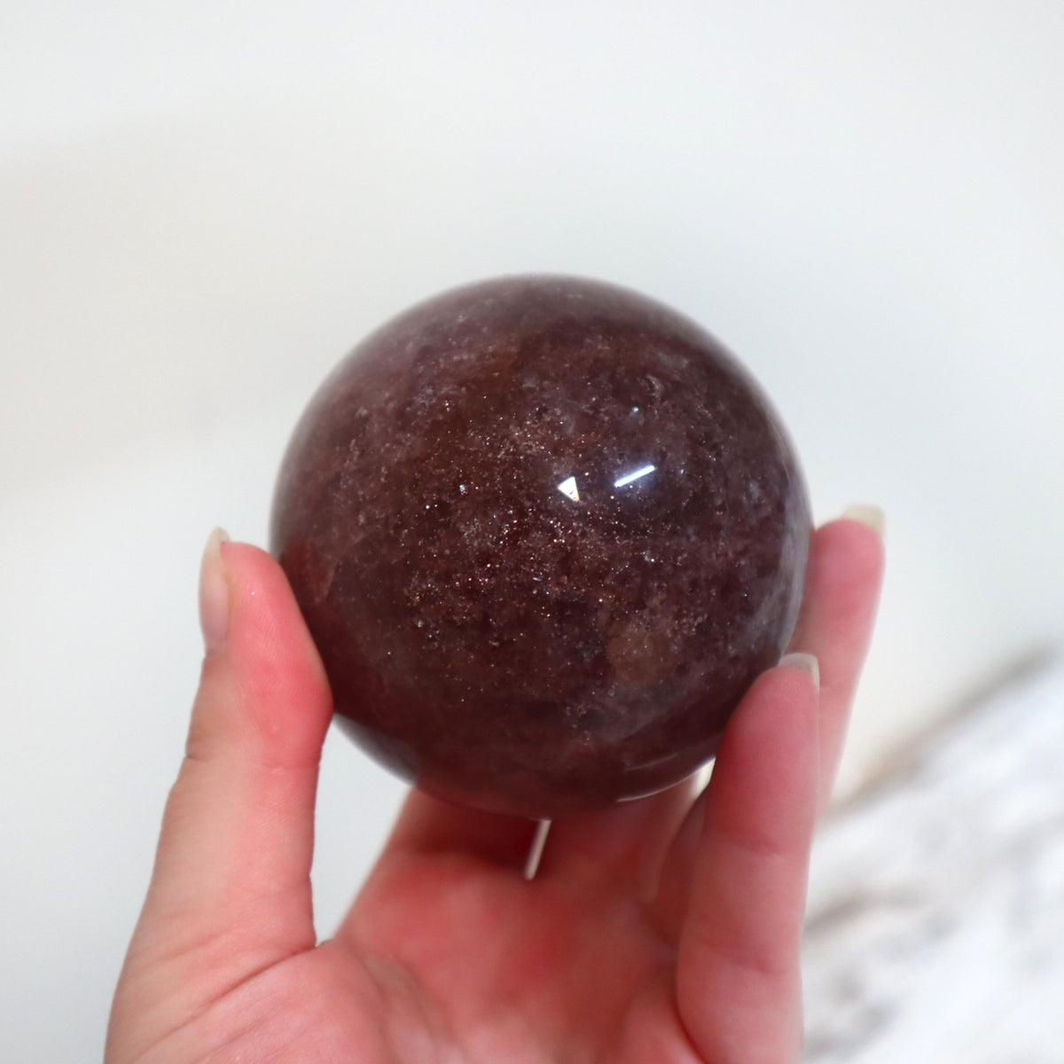 Strawberry Quartz Sphere | Love, Joy &amp; Heart Activation