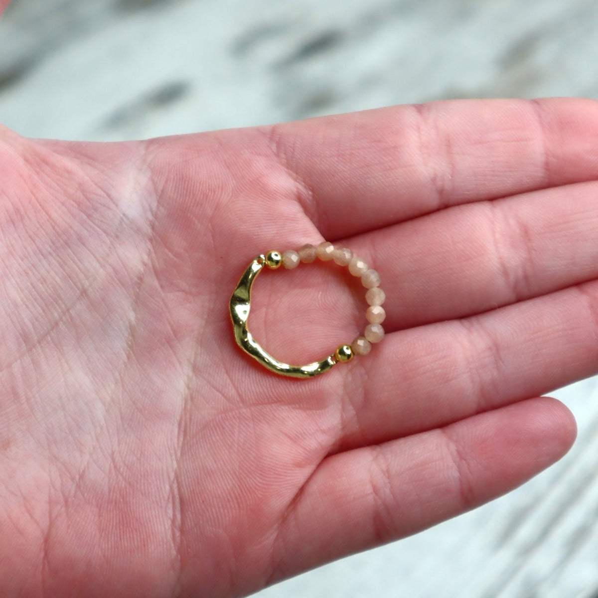 Sunstone Beaded Ring | Happiness, Confidence &amp; Abundance