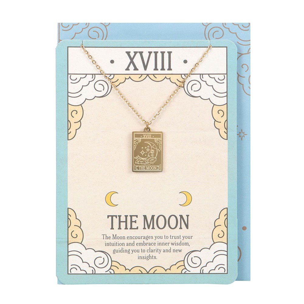The Moon Tarot Necklace Greeting Card | Intuition, Inner Wisdom & Emotional Clarity