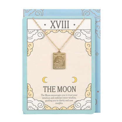 The Moon Tarot Necklace Greeting Card | Intuition, Inner Wisdom & Emotional Clarity