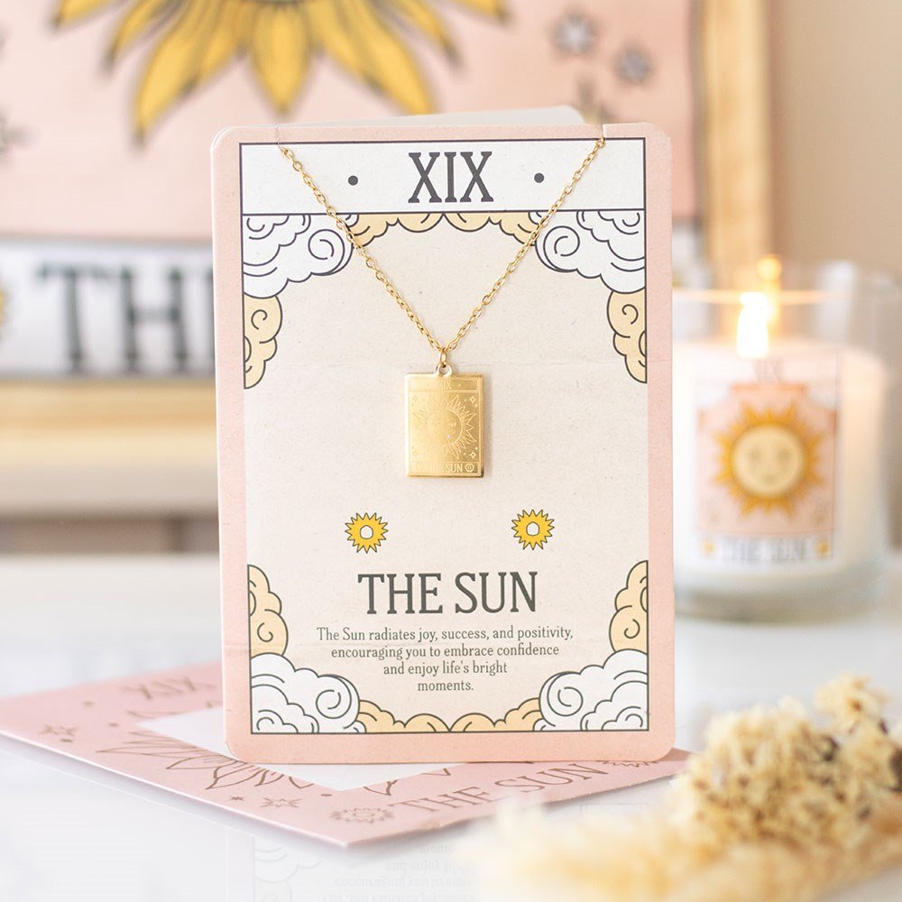 The Sun Tarot Necklace Greeting Card | Joy, Confidence &amp; Positive Energy