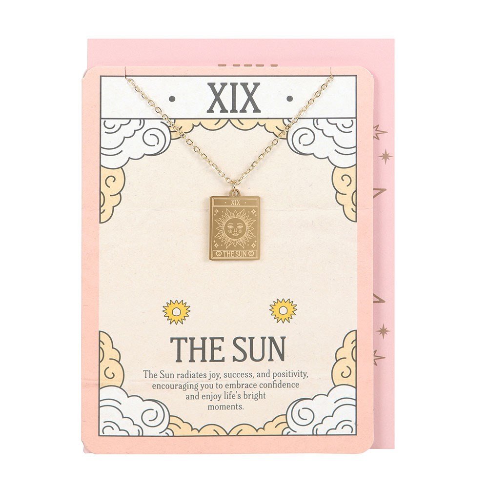 The Sun Tarot Necklace Greeting Card | Joy, Confidence & Positive Energy
