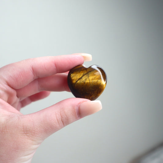 Tiger Eye Mini Heart | Confidence, Courage & Protective Energy