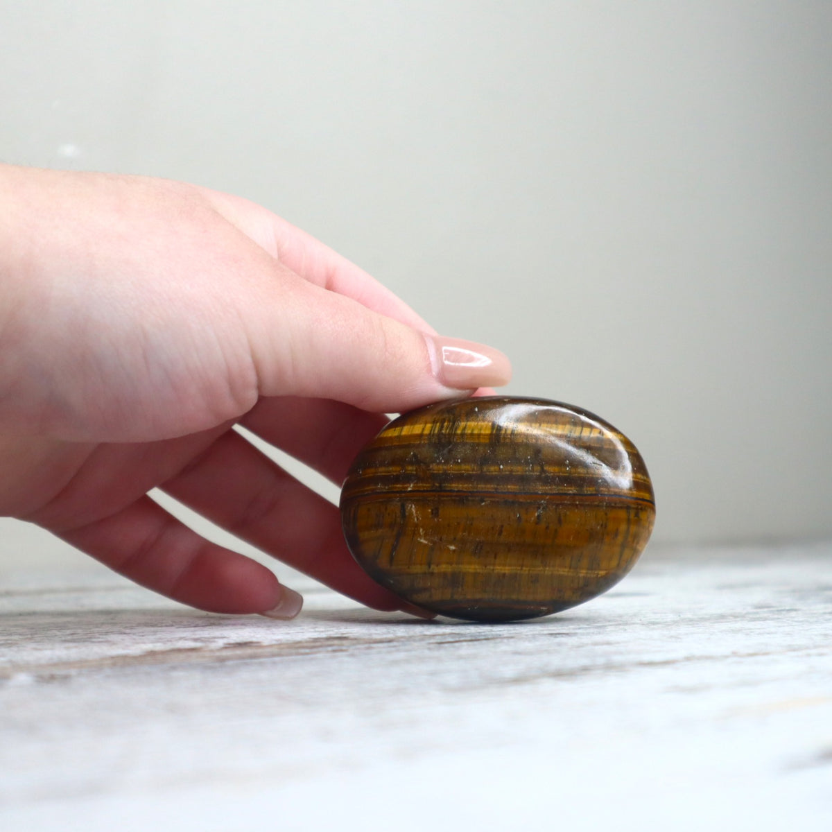 Tiger Eye Palm Stone | Confidence, Protection &amp; Grounded Courage