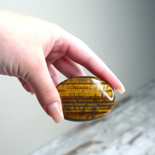 Tiger Eye Palm Stone | Confidence, Protection & Grounded Courage