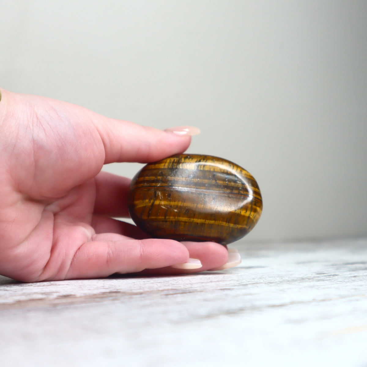 Tiger Eye Palm Stone | Confidence, Protection &amp; Grounded Courage