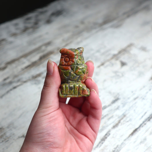 Unakite Owl | Emotional Healing, Balance & Gentle Growth
