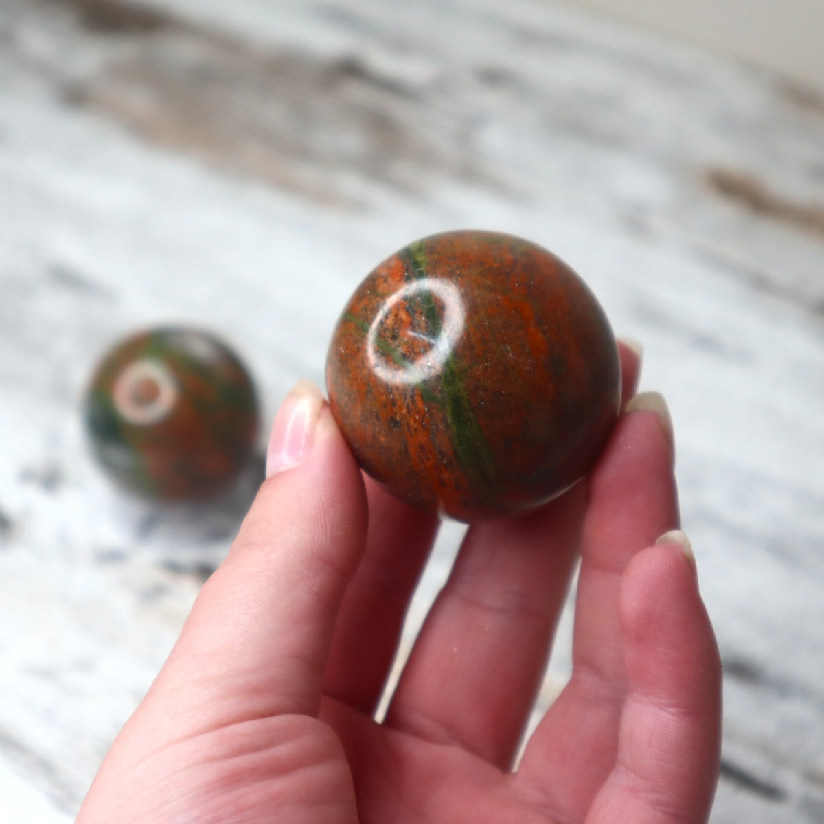 Unakite Crystal Sphere | Emotional Healing, Balance &amp; Gentle Renewal
