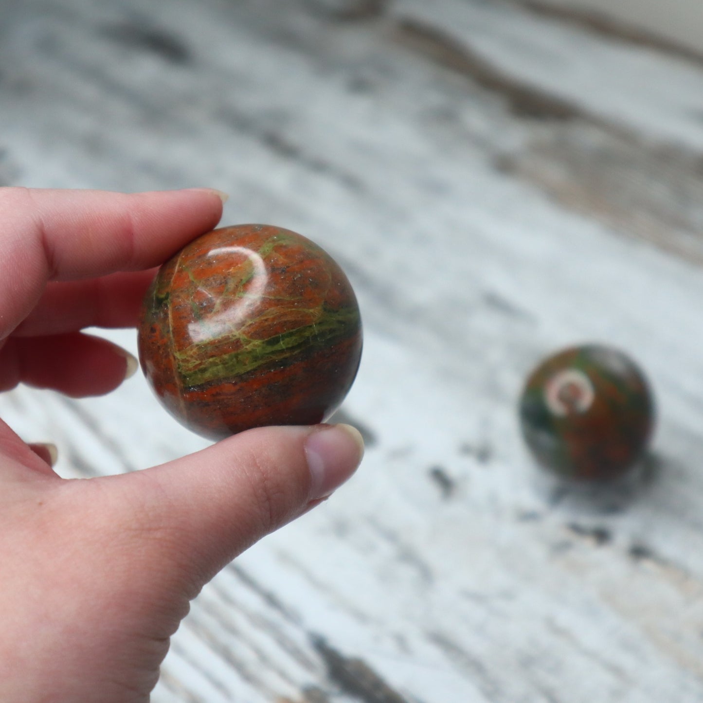 Unakite Crystal Sphere | Emotional Healing, Balance & Gentle Renewal