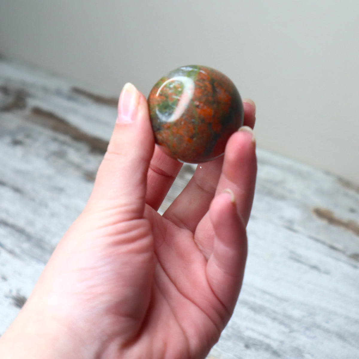 Unakite Crystal Sphere | Emotional Healing, Balance &amp; Gentle Renewal