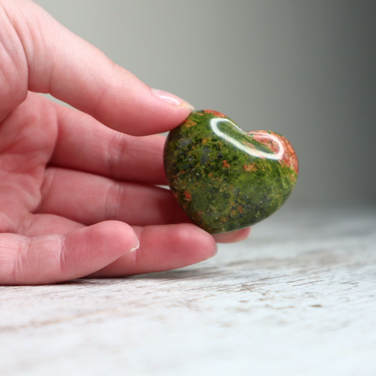 Unakite Mini Heart | Emotional Healing, Balance &amp; Growth