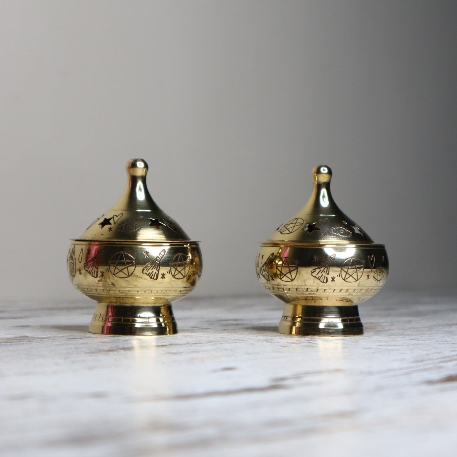 Wicca Magic Brass Incense Burner | Ritual &amp; Cleansing
