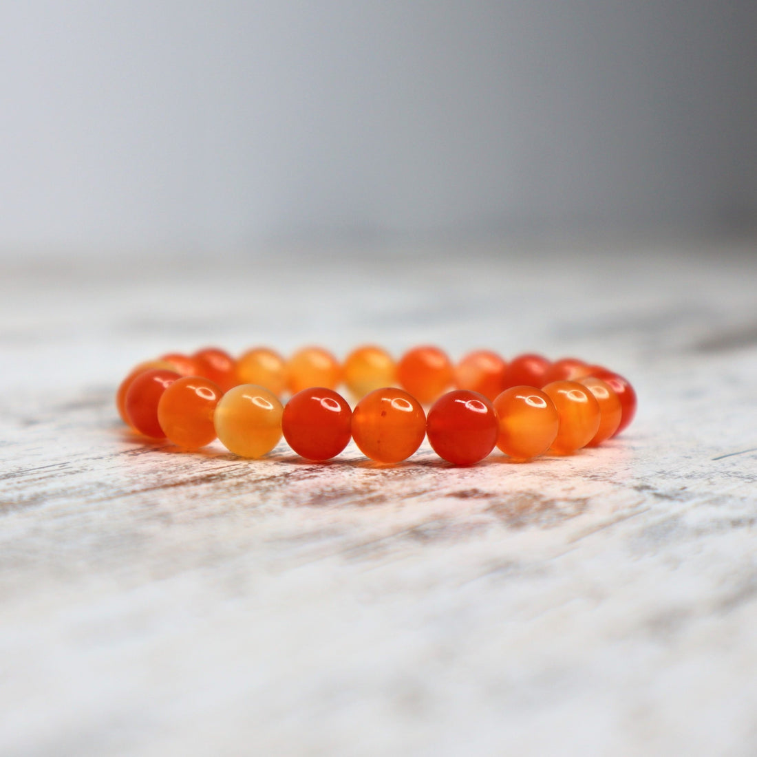 Carnelian Bead Bracelet | 8mm | Passion, Courage &amp; Creative Energy