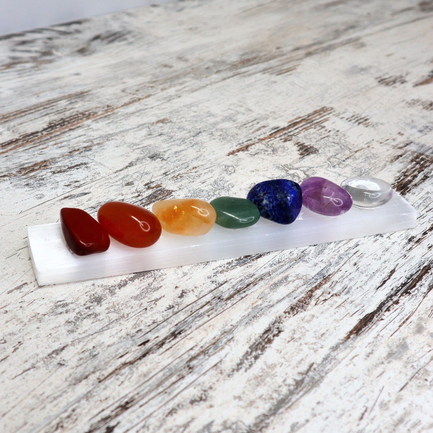 Selenite Plate + Chakra Crystal Bundle