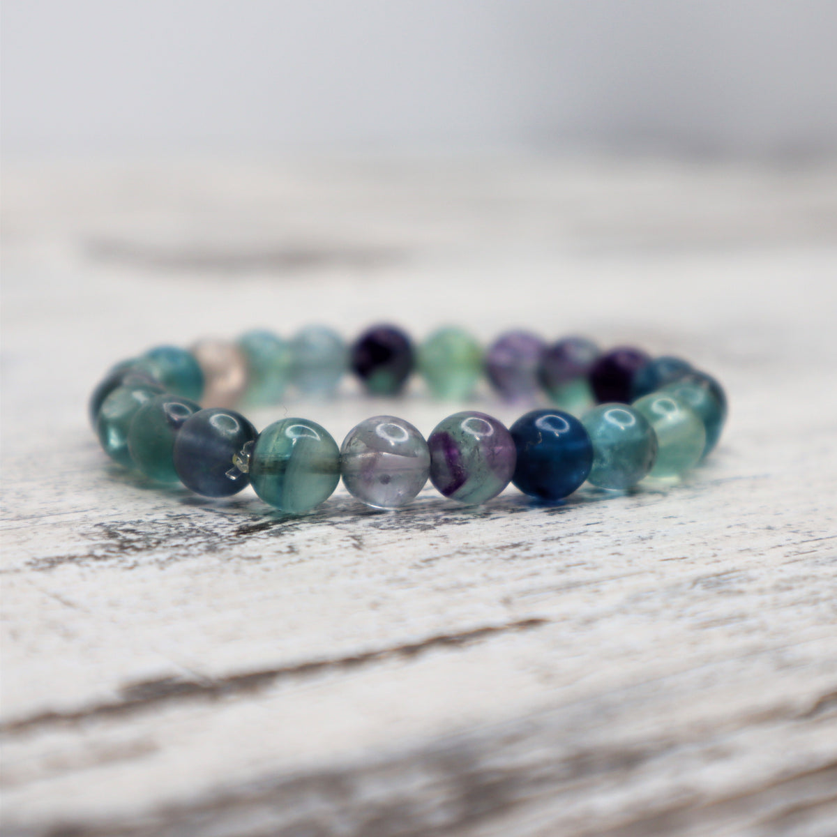 Fluorite Bead Bracelet | 8mm | Focus, Clarity &amp; Energetic Harmony