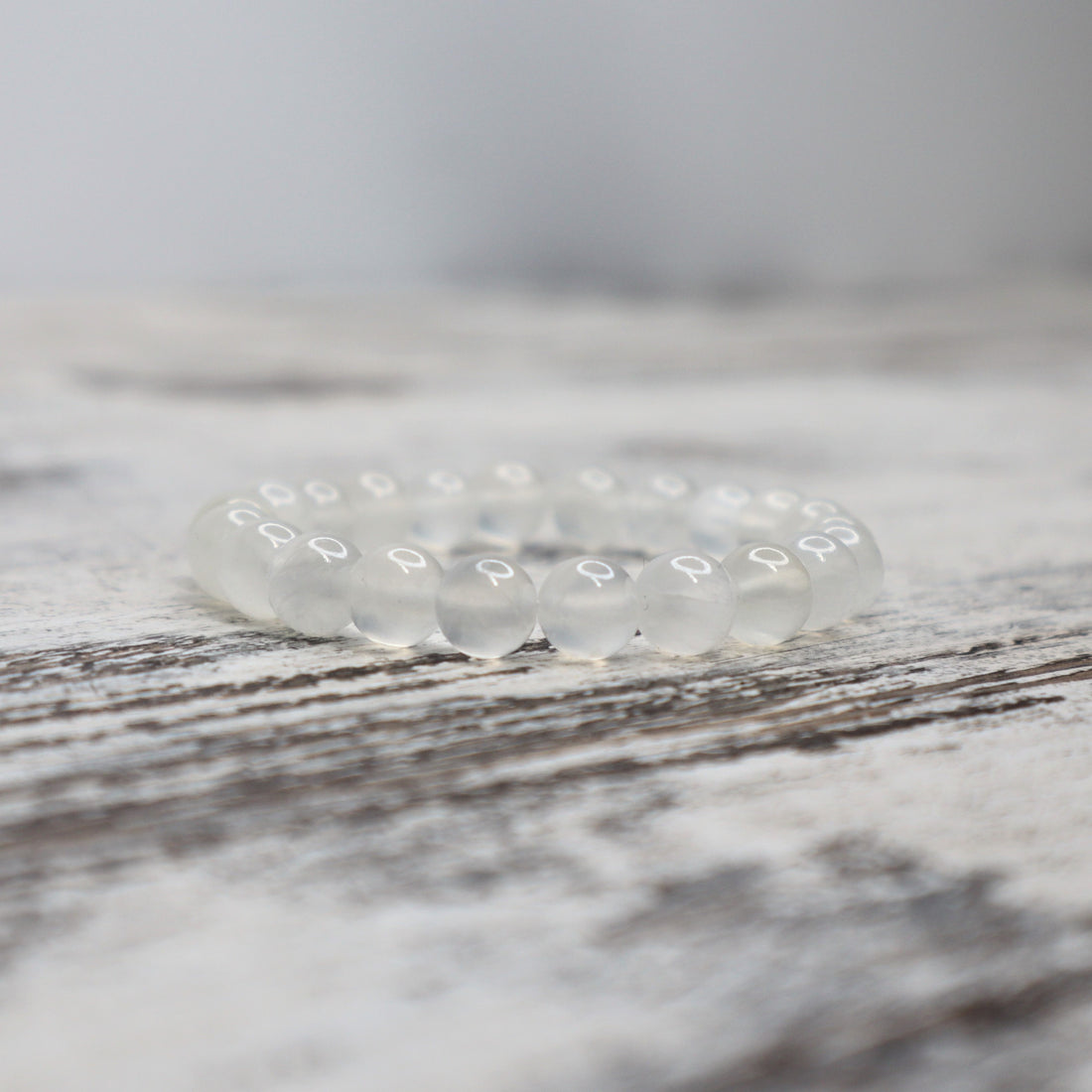 Selenite Bead Bracelet | 8mm | Clarity, Light &amp; Energetic Purification