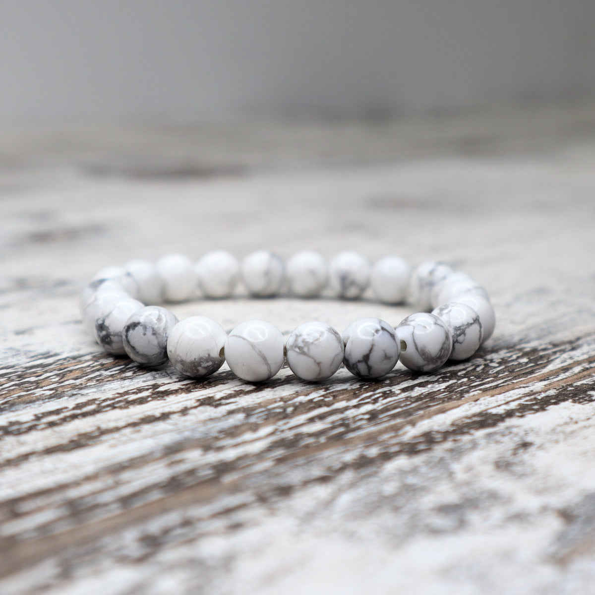 Howlite Bead Bracelet | 8mm | Calm, Patience &amp; Emotional Clarity