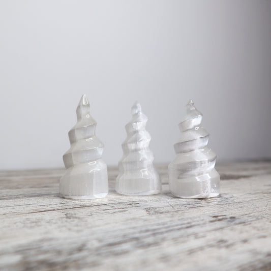 Selenite Mini Spiral Carving