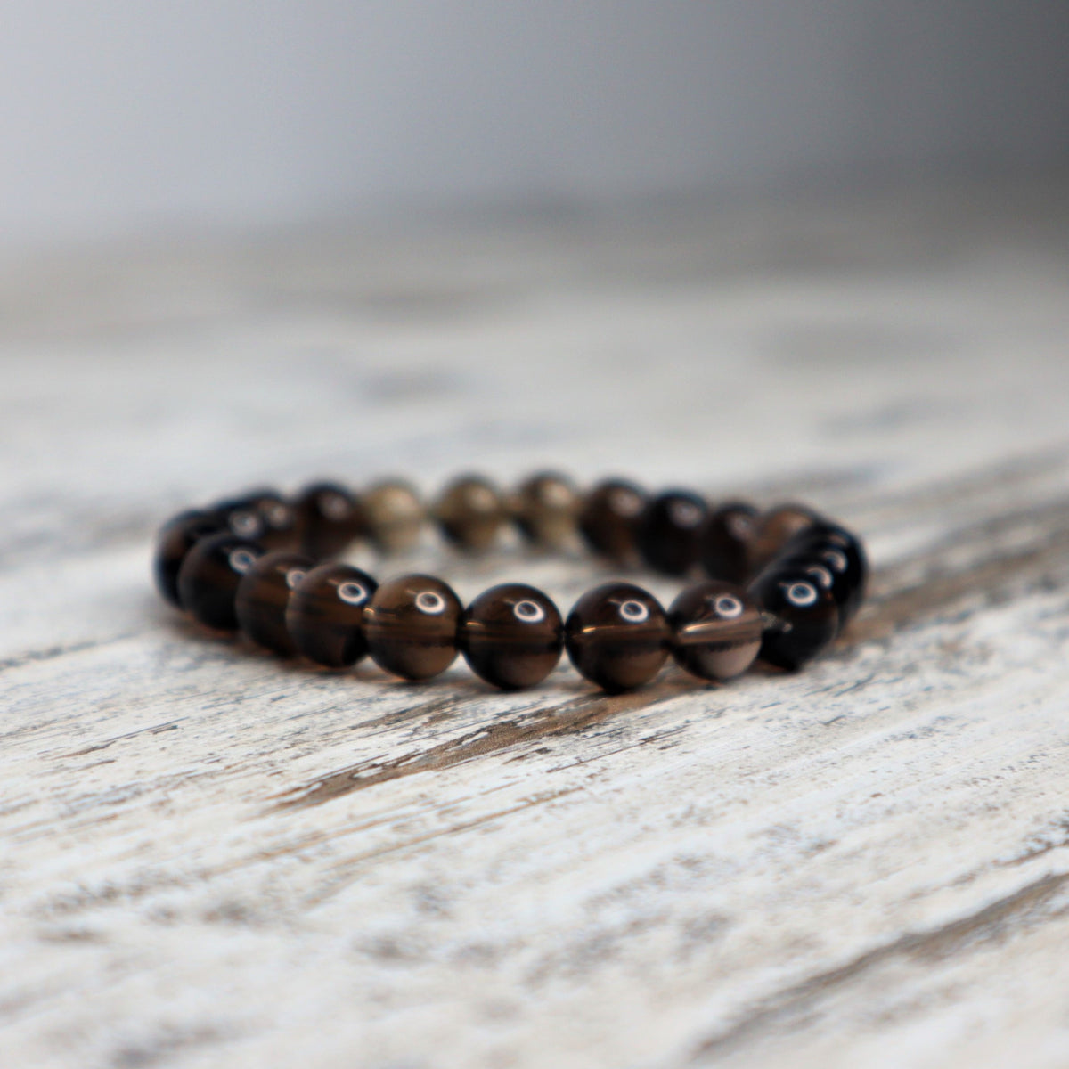 Smokey Quartz Bead Bracelet | 8mm | Grounding, Protection &amp; Emotional Release