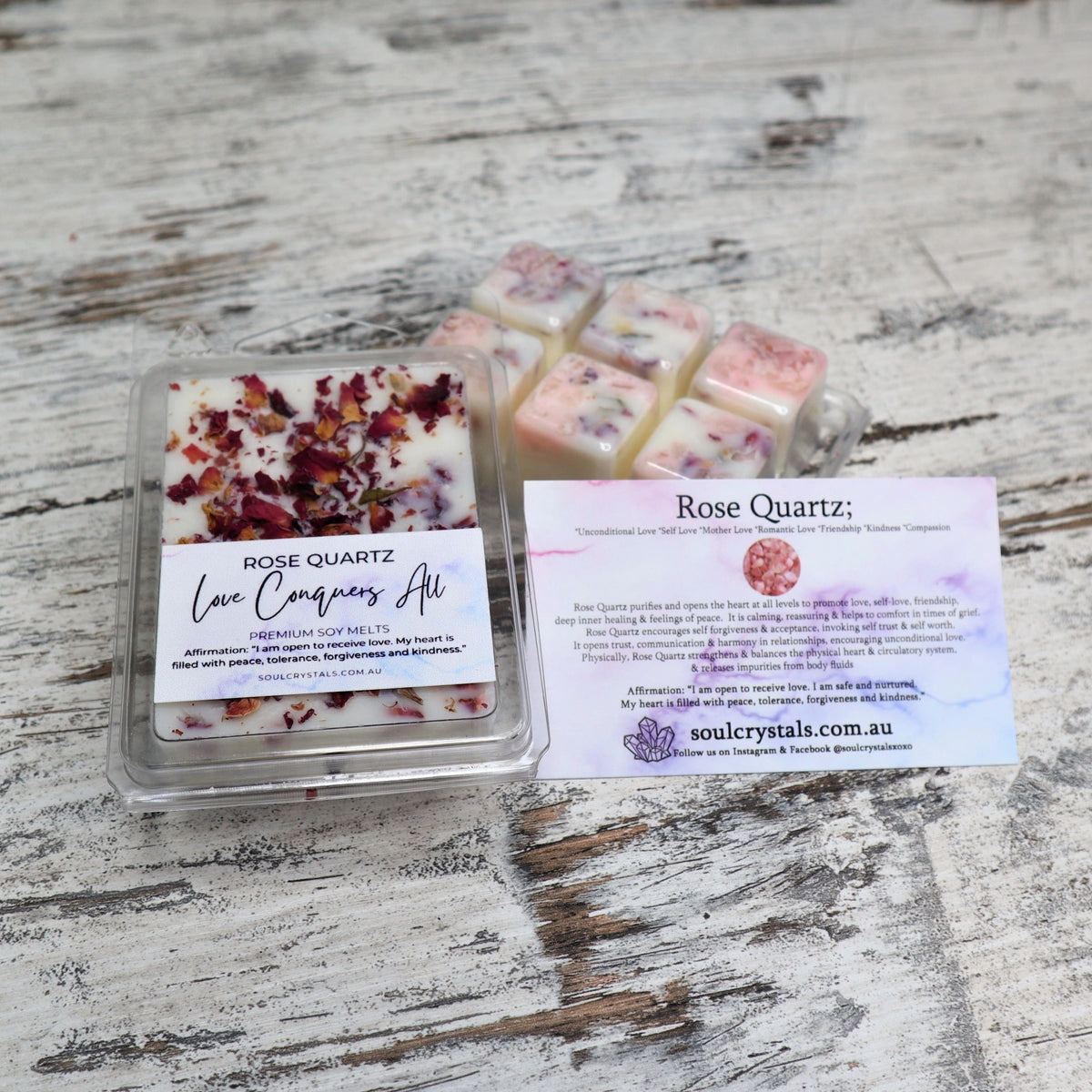 ‘Love Conquers All’ Soy Wax Melts | Rose Quartz