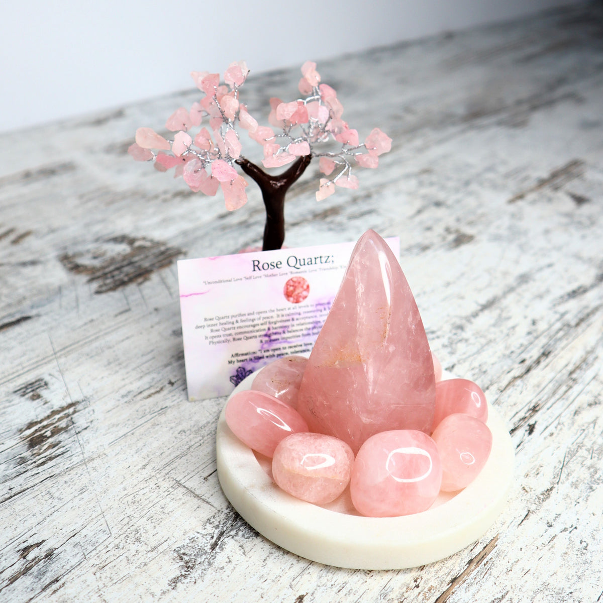 Rose Quartz Mini Crystal Tree | Love, Compassion &amp; Heart Healing