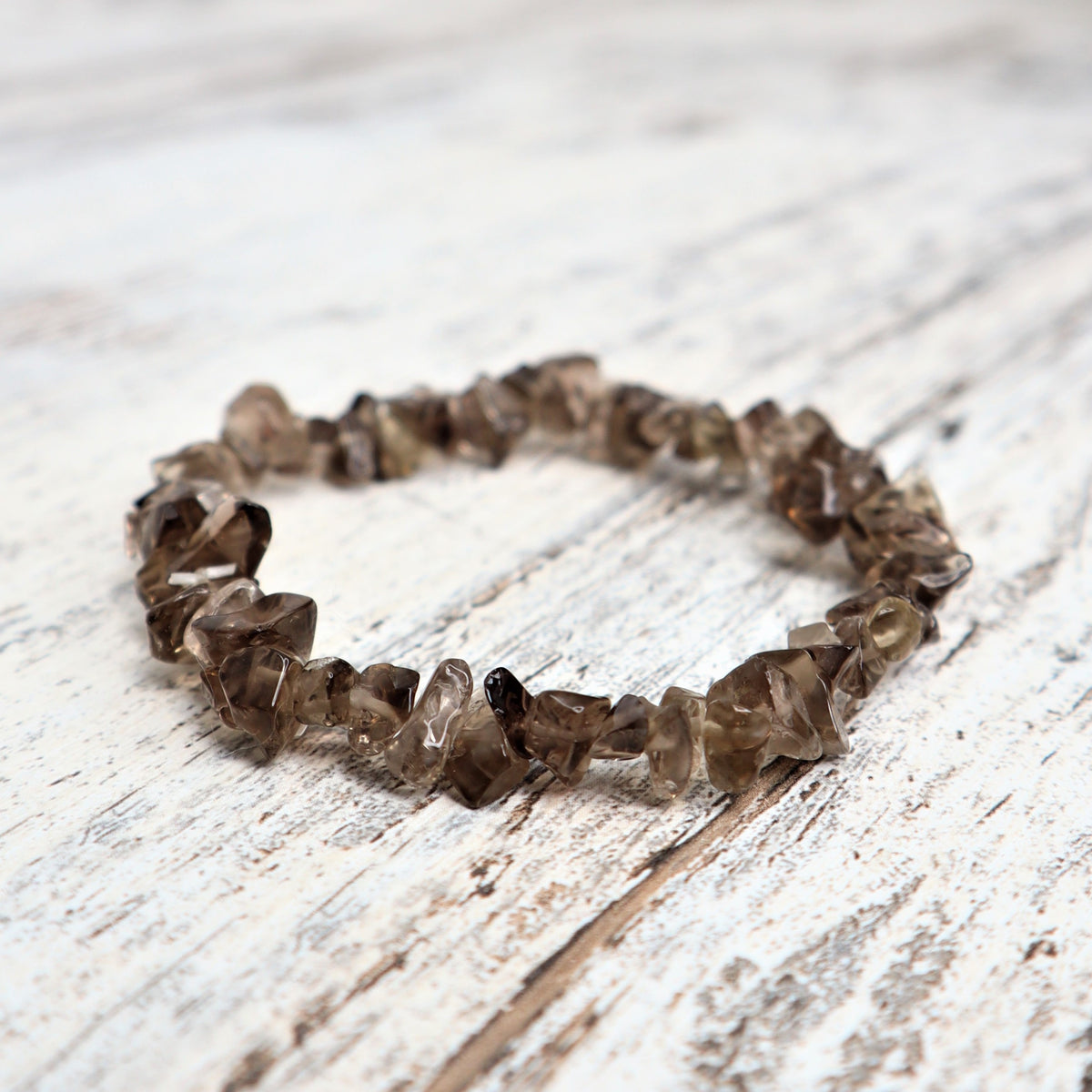 Smokey Quartz Crystal Chip Bracelet | Grounding, Protection &amp; Release