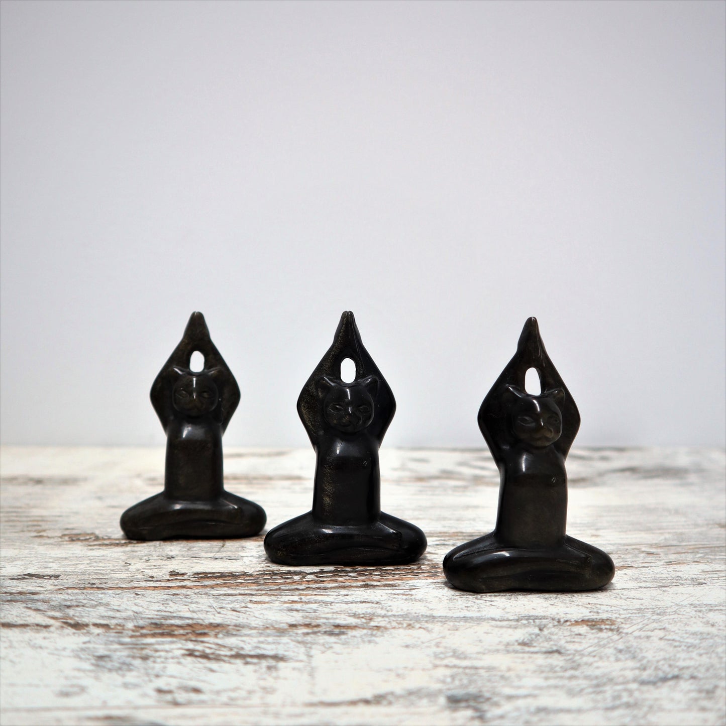 Gold Sheen Obsidian Yoga Cat